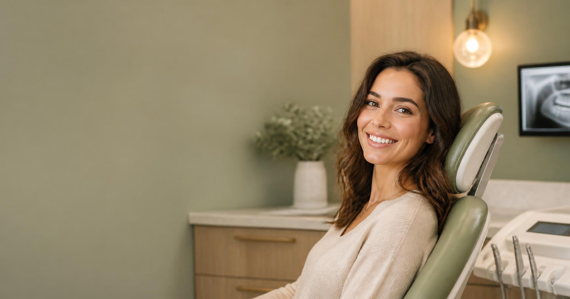Paciente sorrindo em consultório odontológico em Porto Alegre